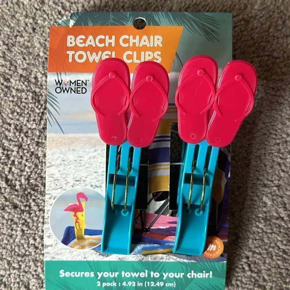 Morgan Home Fashions Beach Chair Towel Clips Set of Two in Flipflops